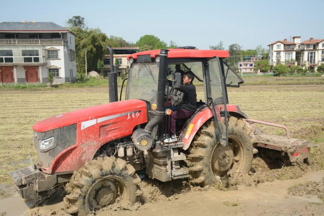 陈川驾驶农用机械。余林骏 摄