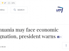 立总统警告：立陶宛正遭遇经济滞胀，“很难找到解药和药方”！