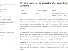 微软：IE浏览器用户注意  Win10 升级 Win11 出现 Bug，可能会丢失数据