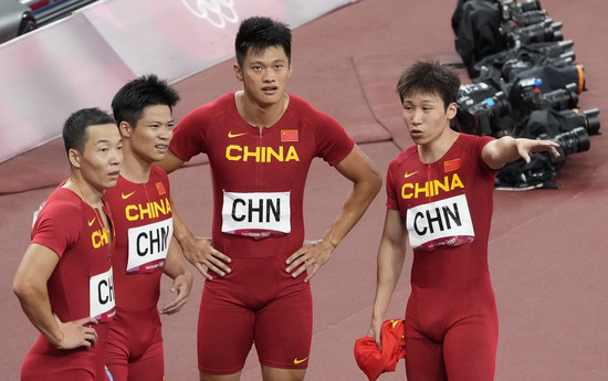  在东京奥运会男子4X100米接力决赛中，中国队拿到37秒79的成绩。 （资料图）