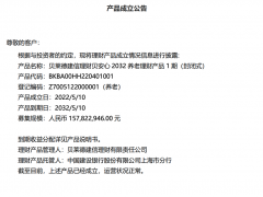 募集规模1.58亿，贝莱德建信理财首款养老理财成立