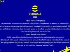 《eFootball 2021》5.30下线维修，为期四天迎接S2