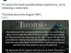 3D类魂《Thymesia：记忆边境》跳票 延期至8月18日